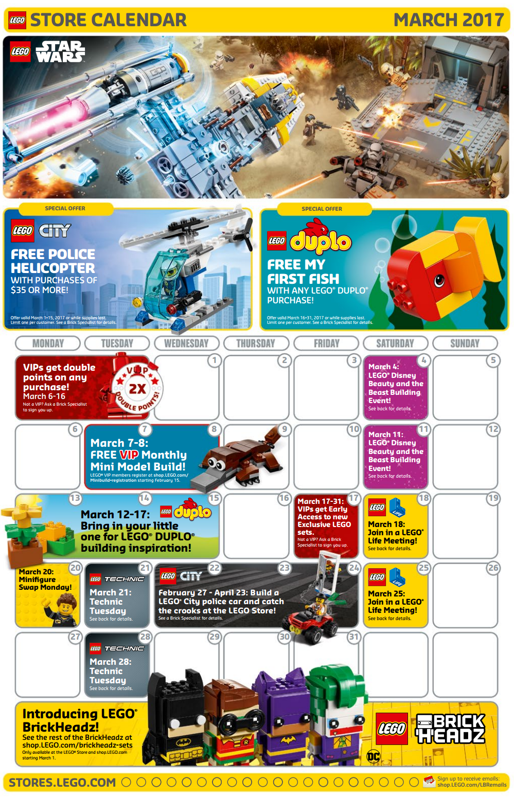 March LEGO Calendar MILUG